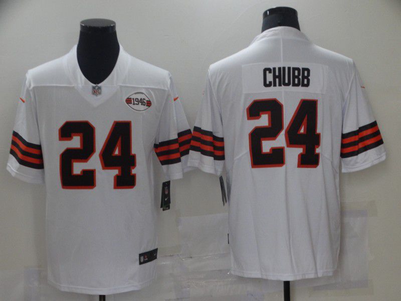 Men Cleveland Browns #24 Chubb White 1946 Nike Vapor Untouchable Limited 2021 NFL Jersey->cleveland browns->NFL Jersey